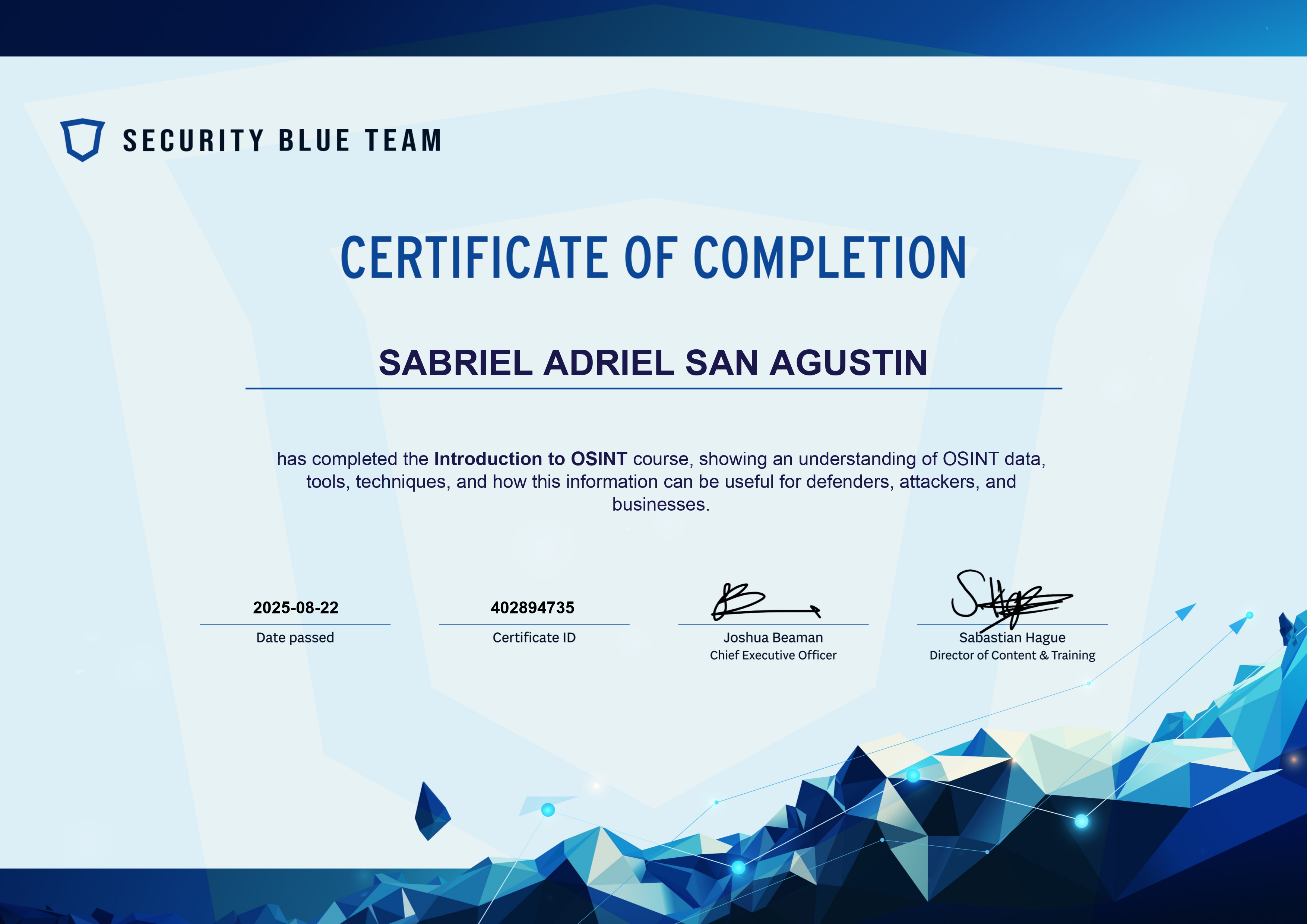 Security Blue Team Introduction to OSINT